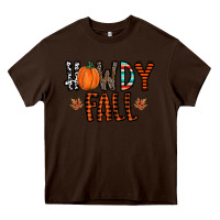 Chocolate Brown howdy fall Heavy Core Tee - CowhideDigitalArt