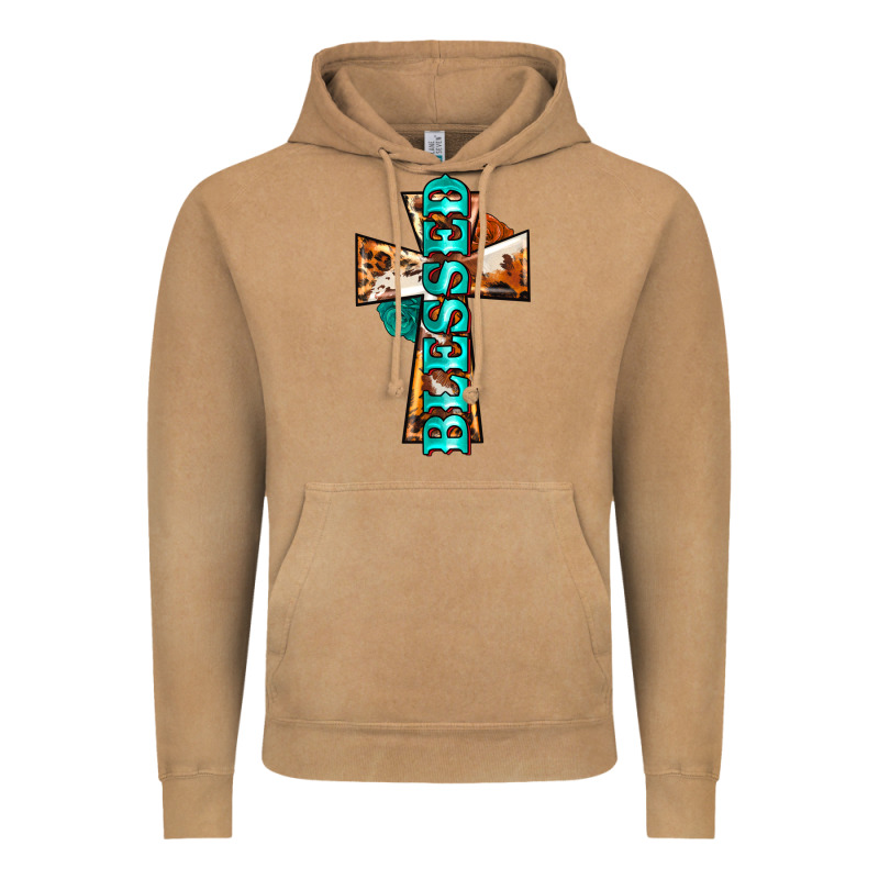 Blessed Cross Vintage Hoodie by BarkalooDesign | Teevron