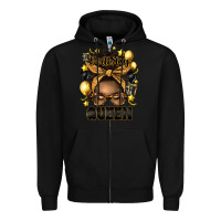 Black birthday queen afro messy bun Zipper Hoodie - Artiststas