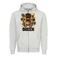 Dove Grey birthday queen afro messy bun Zipper Hoodie - Artiststas