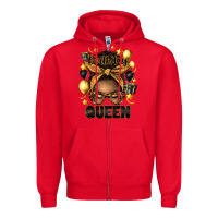 Red birthday queen afro messy bun Zipper Hoodie - Artiststas