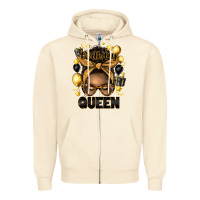 Sandshell birthday queen afro messy bun Zipper Hoodie - Artiststas
