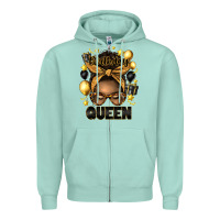Seafoam birthday queen afro messy bun Zipper Hoodie - Artiststas