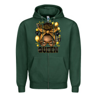 Sports Green birthday queen afro messy bun Zipper Hoodie - Artiststas