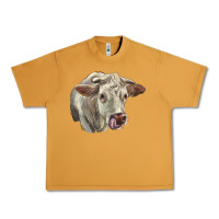 Peanut Butter Charolais Cattle Face Urban Heavy Tee - LillyAllenDesigns