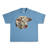 Pebble Blue Charolais Cattle Face Urban Heavy Tee - LillyAllenDesigns