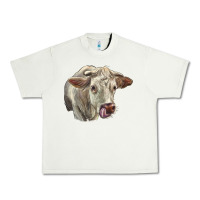 Pistachio Charolais Cattle Face Urban Heavy Tee - LillyAllenDesigns