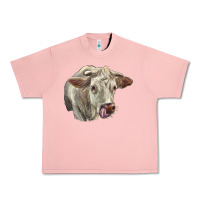 Salmon Charolais Cattle Face Urban Heavy Tee - LillyAllenDesigns
