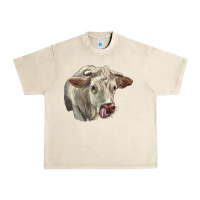 Sandshell Charolais Cattle Face Urban Heavy Tee - LillyAllenDesigns