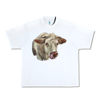 White Charolais Cattle Face Urban Heavy Tee - LillyAllenDesigns