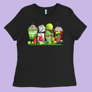 Tennis Coffee Cups Ladies Tee Designed By Zillion Design Studio