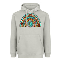 Moon Dust Western Rainbow with Leopard and Gemstone Heavyweight Hoodie - texasbilliewilder