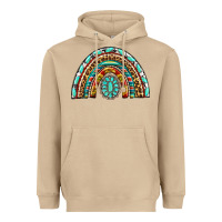 Mushroom Western Rainbow with Leopard and Gemstone Heavyweight Hoodie - texasbilliewilder