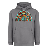 Storm Western Rainbow with Leopard and Gemstone Heavyweight Hoodie - texasbilliewilder