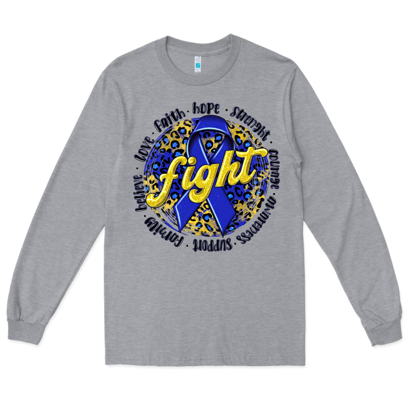 Fight Colorectal Cancer Long Sleeve Tee by NancyCooperArtShop | Teevron