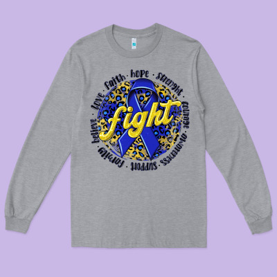 Fight Colorectal Cancer Long Sleeve Tee Designed By Nancycooperartshop