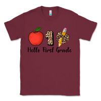 Burgundy hello first grade leopard 3200x2400 Classic Tee - AdoDesignShop
