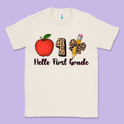 Hello First Grade Leopard 3200x2400 Classic Tee Designed By Adodesignshop