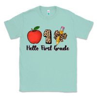 Seafoam hello first grade leopard 3200x2400 Classic Tee - AdoDesignShop
