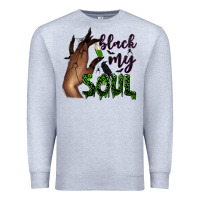 Heather Grey Black my soul Premium Sweatshirt - NancyCooperArtShop