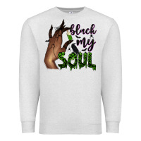 Oatmeal Heather Black my soul Premium Sweatshirt - NancyCooperArtShop