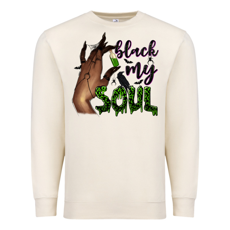 Black My Soul Premium Sweatshirt by NancyCooperArtShop | Teevron