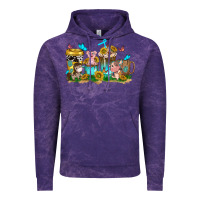 Cloud Purple farm cute animals with sunflower coffee cups Vintage Hoodie - NancyCooperArtShop
