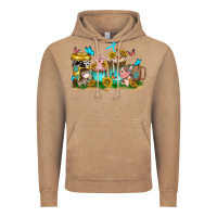 Vintage Coffee farm cute animals with sunflower coffee cups Vintage Hoodie - NancyCooperArtShop