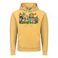 Vintage Mustard farm cute animals with sunflower coffee cups Vintage Hoodie - NancyCooperArtShop