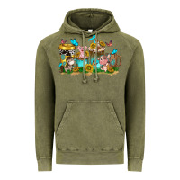 Vintage Olive farm cute animals with sunflower coffee cups Vintage Hoodie - NancyCooperArtShop