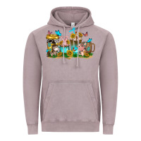 Vintage Zinc farm cute animals with sunflower coffee cups Vintage Hoodie - NancyCooperArtShop