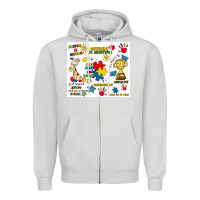 Dove Grey autism Zipper Hoodie - Artiststas