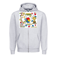 Heather Grey autism Zipper Hoodie - Artiststas