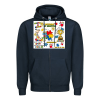Navy autism Zipper Hoodie - Artiststas