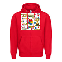 Red autism Zipper Hoodie - Artiststas