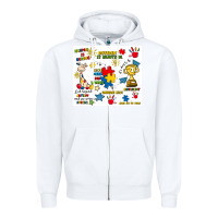 White autism Zipper Hoodie - Artiststas