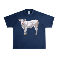 Navy charolais calf Urban Heavy Tee - LillyAllenDesigns
