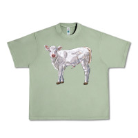 Oil Green charolais calf Urban Heavy Tee - LillyAllenDesigns