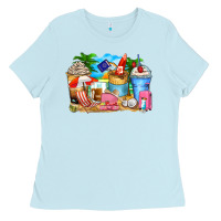 Baby Blue travel coffee cups Ladies Tee - Zillion Design Studio