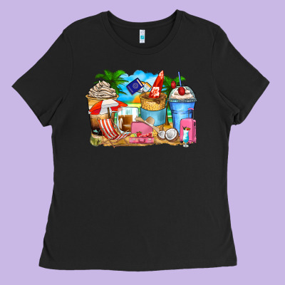 Travel Coffee Cups Ladies Tee Designed By Zillion Design Studio