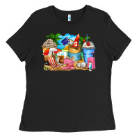 Black travel coffee cups Ladies Tee - Zillion Design Studio
