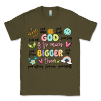 Army Green god is so much bigger than malia Classic Tee - MaliasSmallBusiness