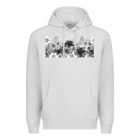 Dove Grey black and white floral Premium Hoodie - TumblerDesignByShophia