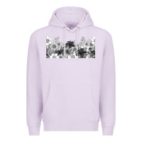 Lilac black and white floral Premium Hoodie - TumblerDesignByShophia