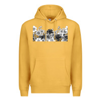 Mustard black and white floral Premium Hoodie - TumblerDesignByShophia