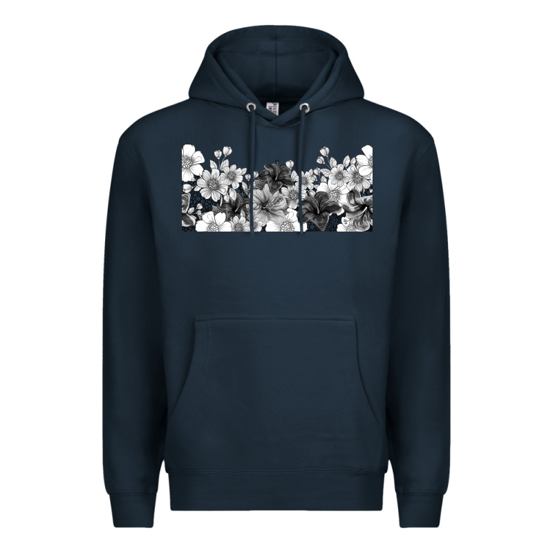 Black And White Floral Premium Hoodie by TumblerDesignByShophia | Teevron