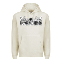 Oatmeal Heather black and white floral Premium Hoodie - TumblerDesignByShophia