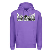 Purple black and white floral Premium Hoodie - TumblerDesignByShophia