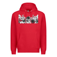 Red black and white floral Premium Hoodie - TumblerDesignByShophia