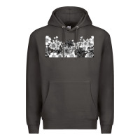 Smoke black and white floral Premium Hoodie - TumblerDesignByShophia